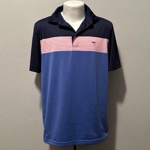 Vineyard Vines Men's Performance Short Sleeve Golf Polo w/ Stripes Size Medium